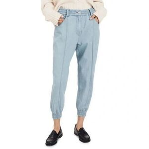 Derek Lam 10 Crosby Pheonix Jogger Pants Tapered Chambray Blue Women's Size 6